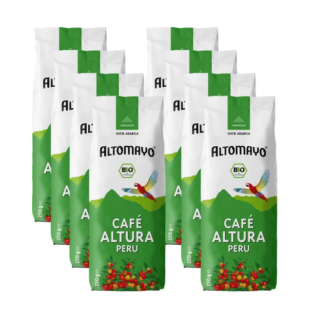Altomayo Bio-Kaffee Café Altura gemahlen 8x250g mild Peru