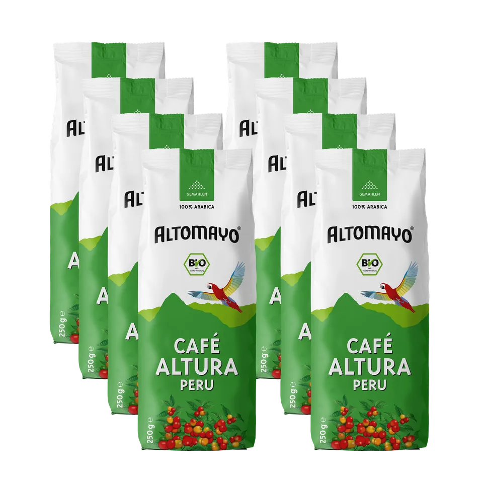 Altomayo Bio-Kaffee Café Altura gemahlen 8x250g mild Peru