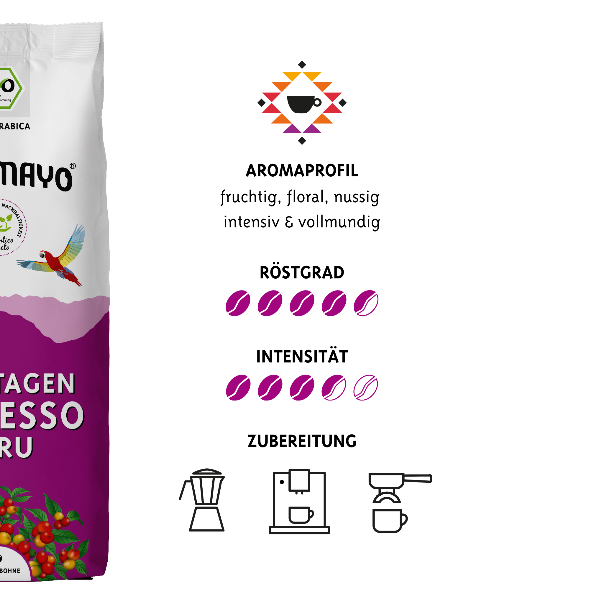 Altomayo Bio Plantagen Espresso Peru Bohnen 250 g