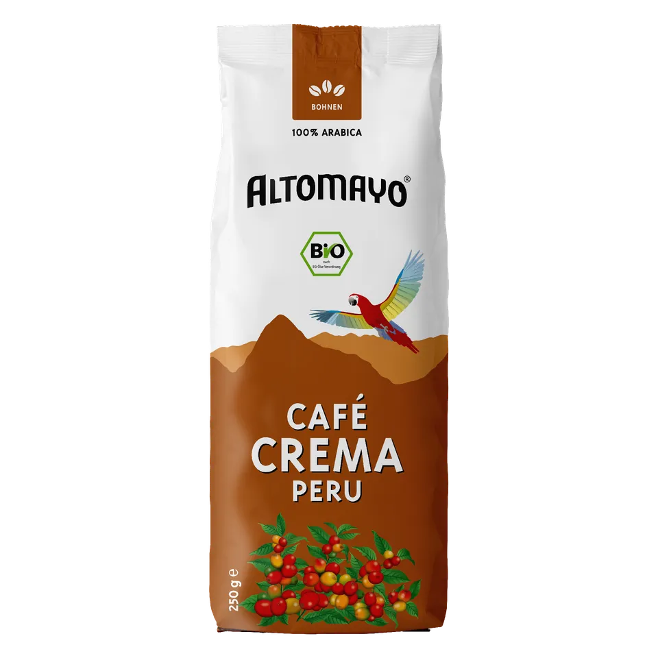 Altomayo Bio-Kaffee Café Crema Bohnen 250g mild