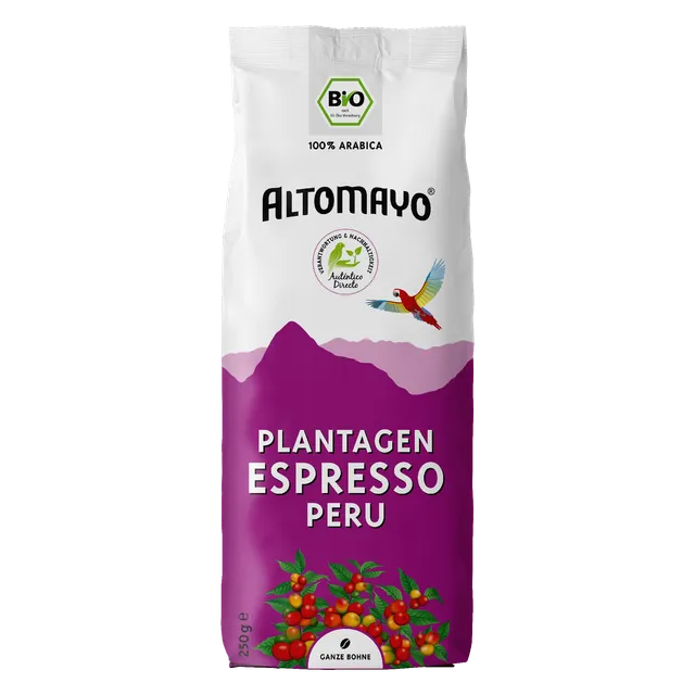Altomayo Bio Plantagen Espresso Peru Bohnen 250 g