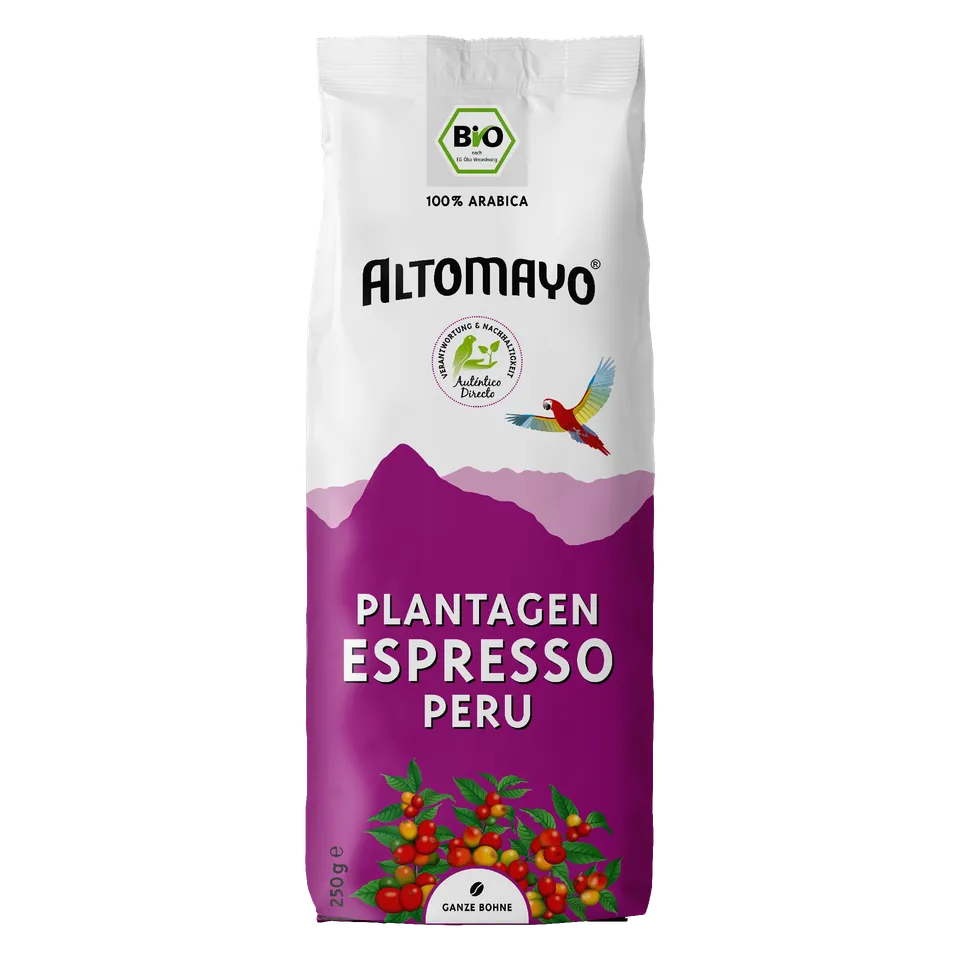 Altomayo Bio Plantagen Espresso Peru Bohnen 250 g