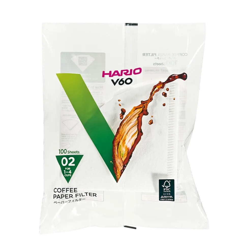 Hario V60 02 Filterpapier Weiß 100 Stück gebleicht