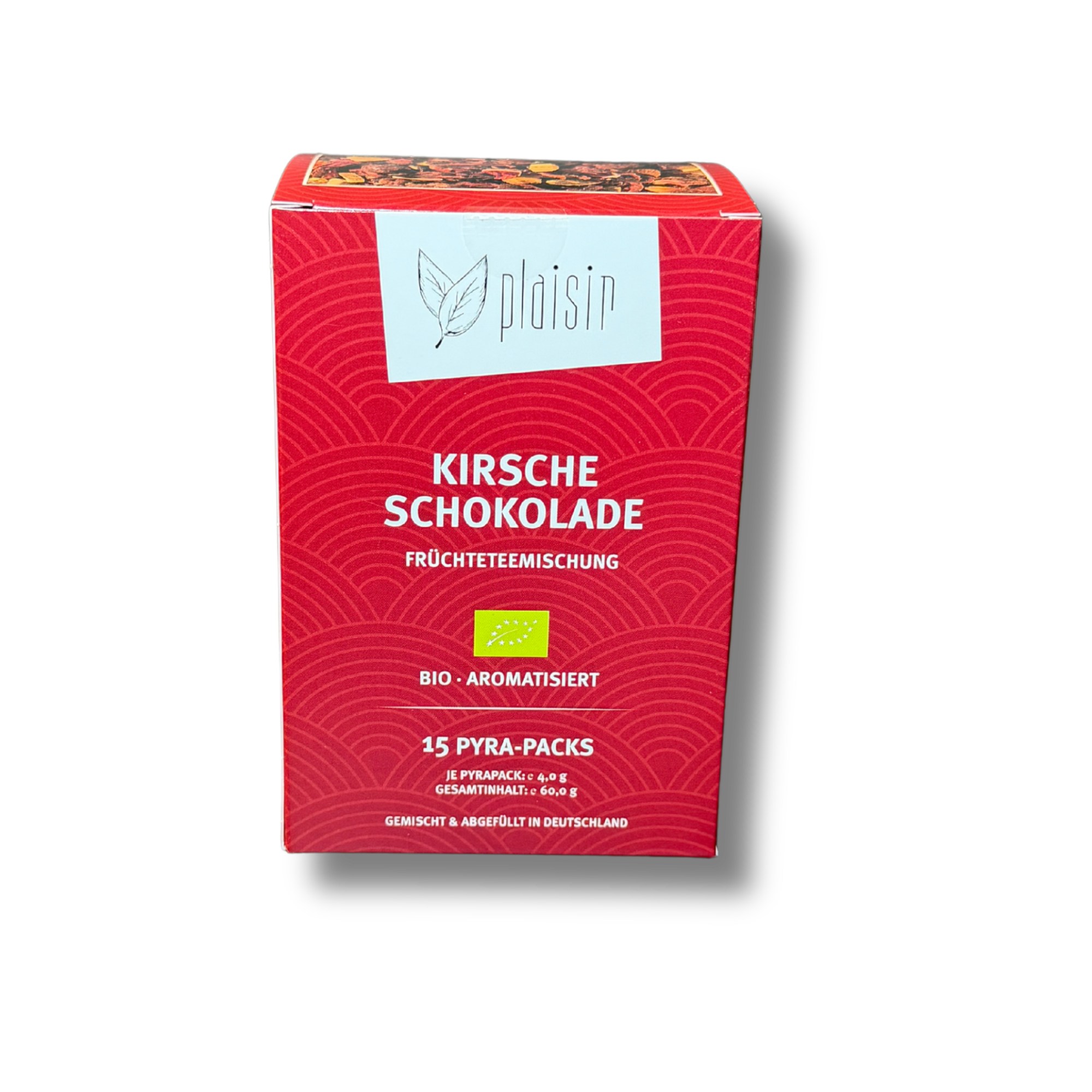 Plaisir Bio Kirsche Schokolade Früchtetee Pyra Pack koffeinfrei