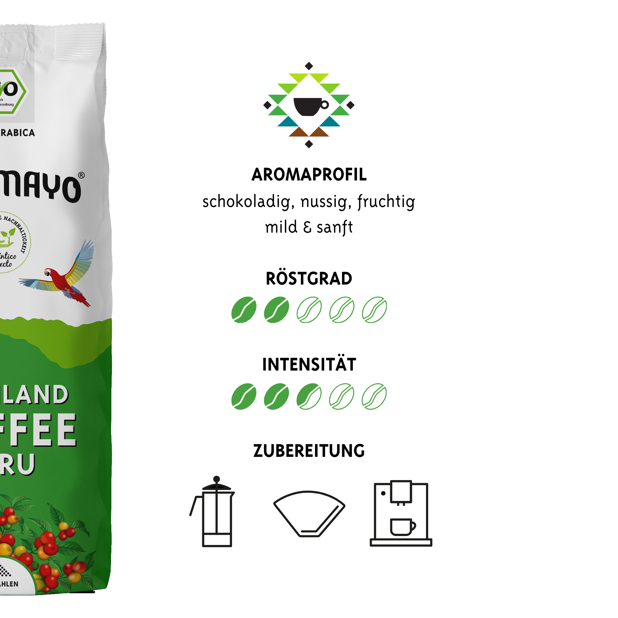 Altomayo Bio-Kaffee Hochland Peru Filterkaffee gemahlen 500 g