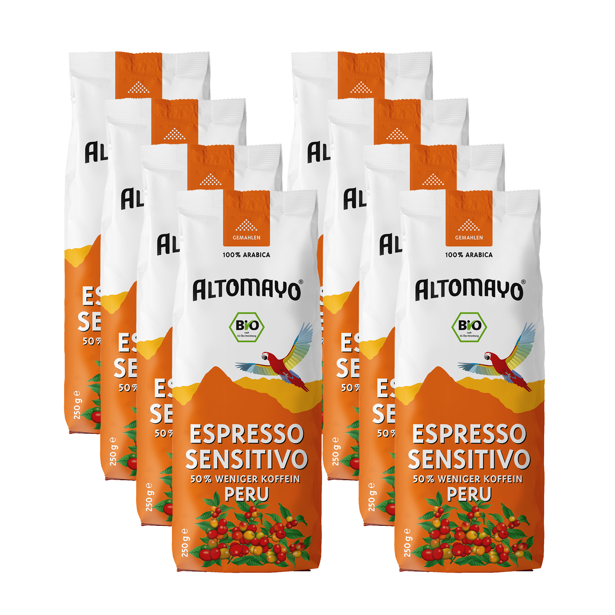 Altomayo Bio-Espresso Sensitivo gemahlen 8x250g 50% Koffein
