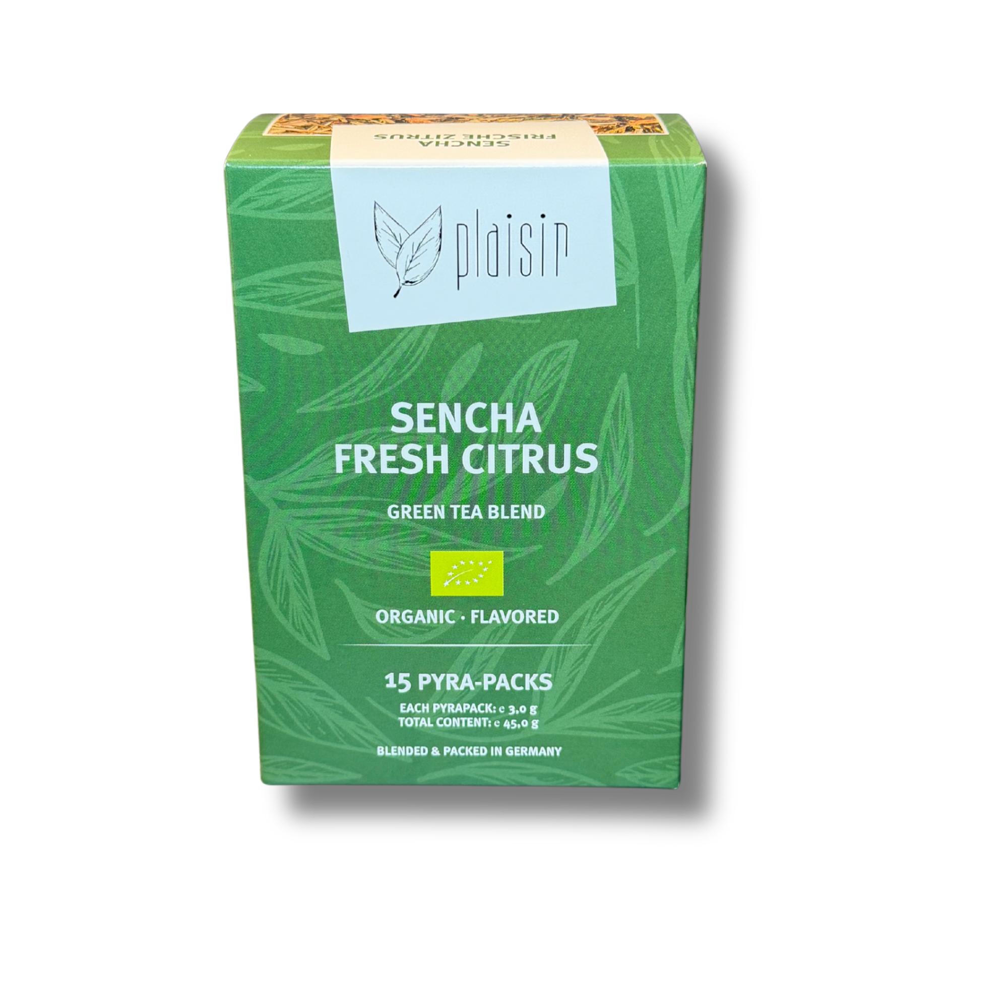 Plaisir Bio Sencha frische Zitrus Tee 15 Pyra Packs