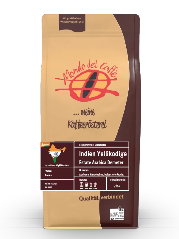 Mondo del Caffè Indien Demeter Kaffee 350 g ganze Bohnen