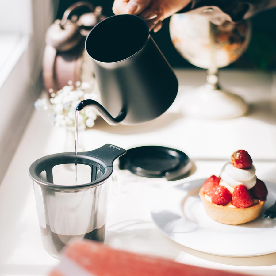 Hario Glastasse mit Kaffeefilter One Cup Filterkaffee