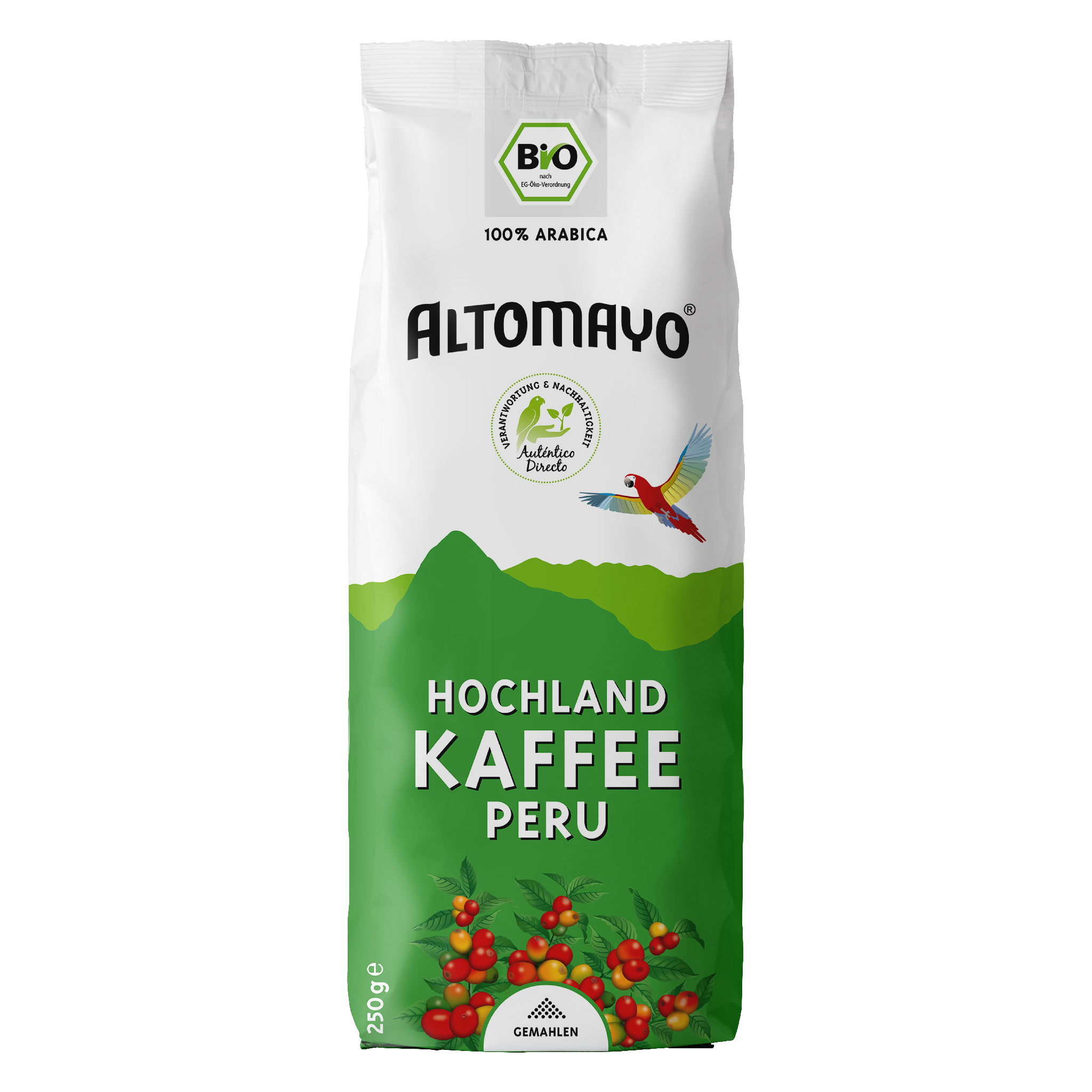 Altomayo Bio Hochland Kaffee Peru 250 g gemahlen mild