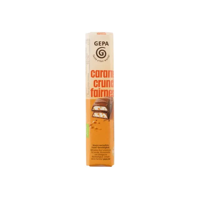 Gepa Bio Riegel Caramel Crunch Vollmilchschokolade Stück