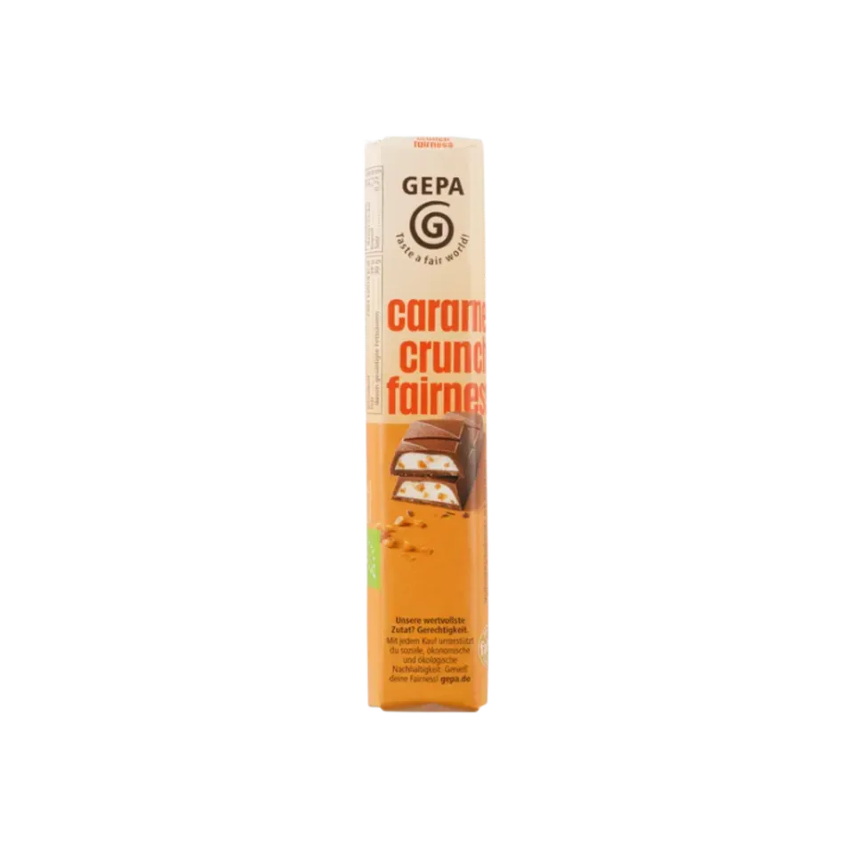 Gepa Bio Riegel Caramel Crunch Vollmilchschokolade Stück