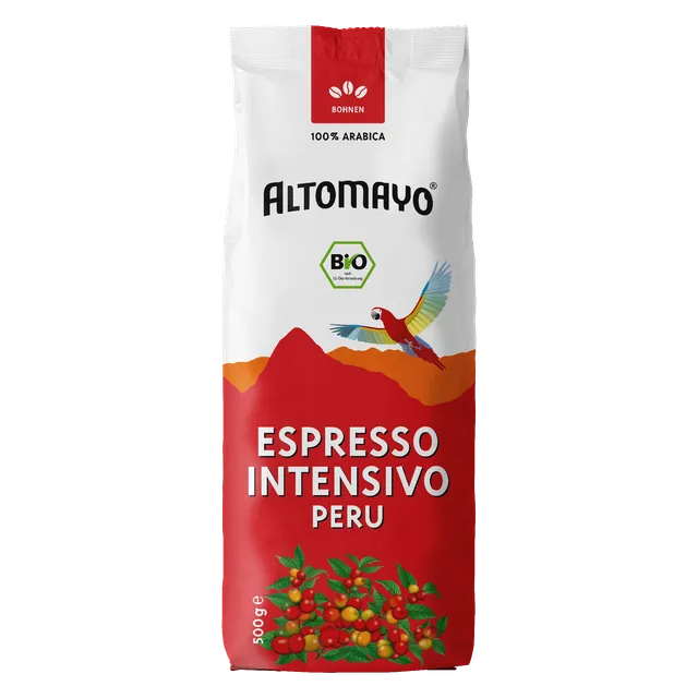 Altomayo Bio-Espresso Intensivo Peru Bohnen 500 g intensiv