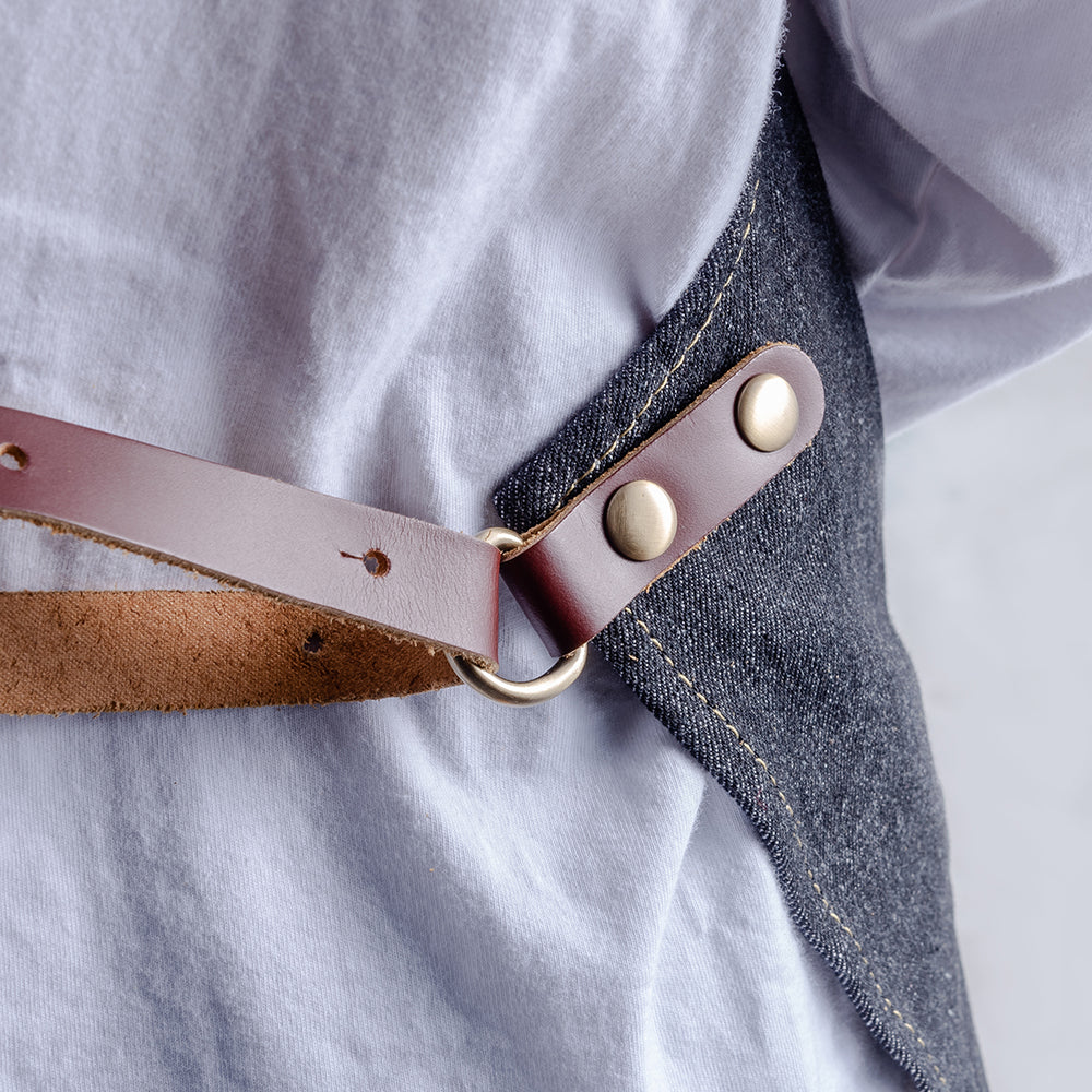 Mondo del Caffè Barista Buddy Schürze Jeans Leder 73x59