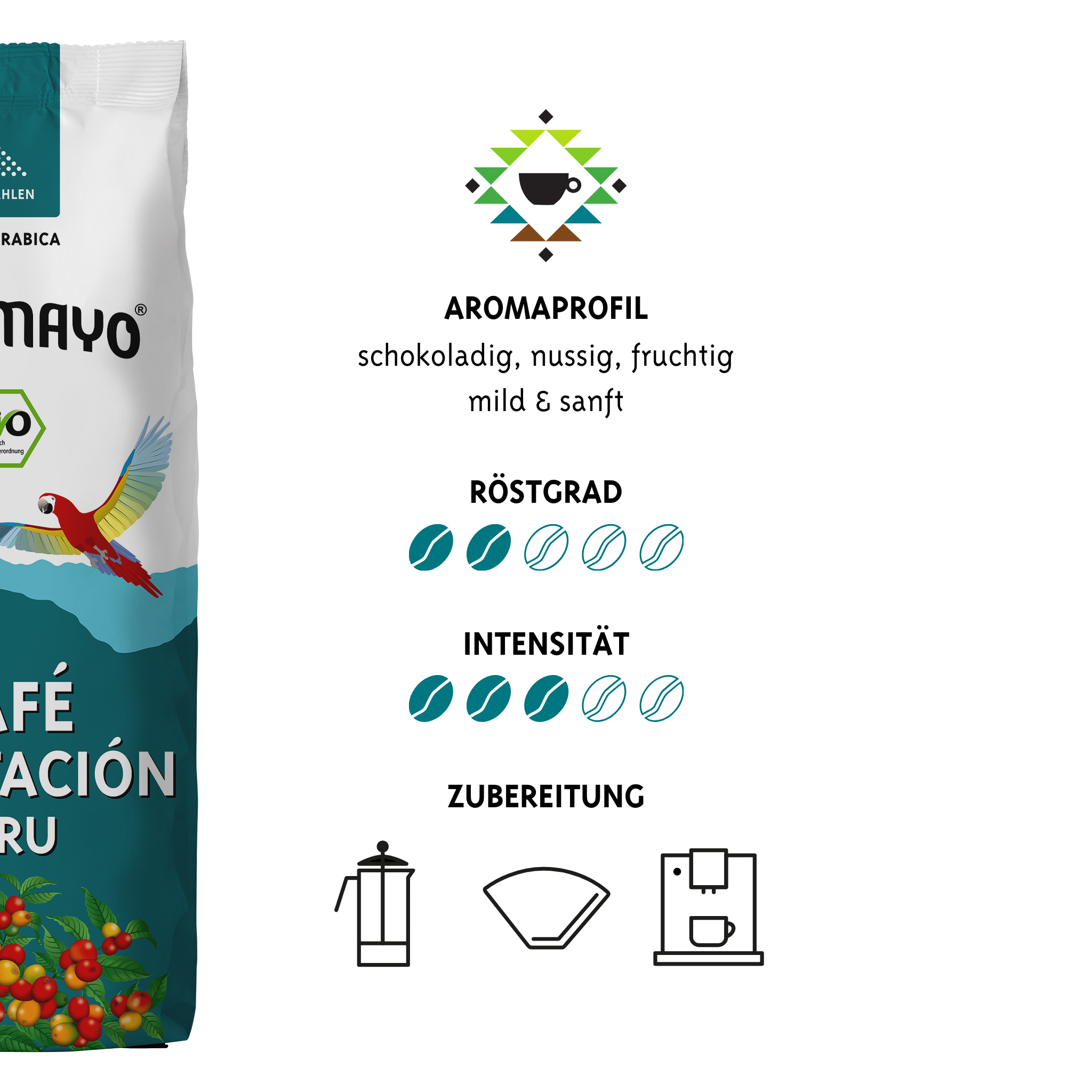 Altomayo Bio-Kaffee Plantación Peru Filterkaffee gemahlen 250 g