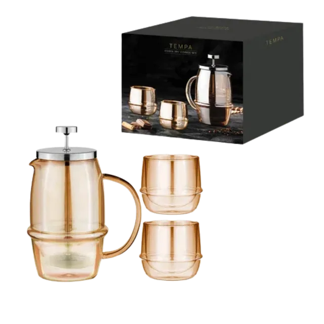 Ladelle Tempa Costa French Press Set Opal mit 2 Gläsern