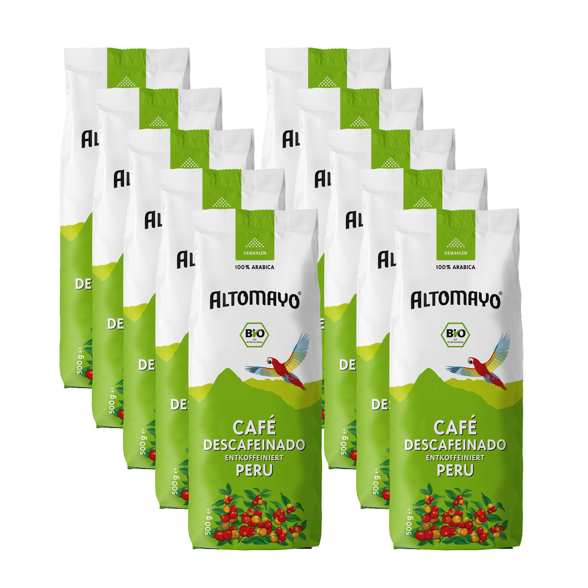 Altomayo Bio-Café Descafeinado gemahlen 10 x 500 g koffeinfrei