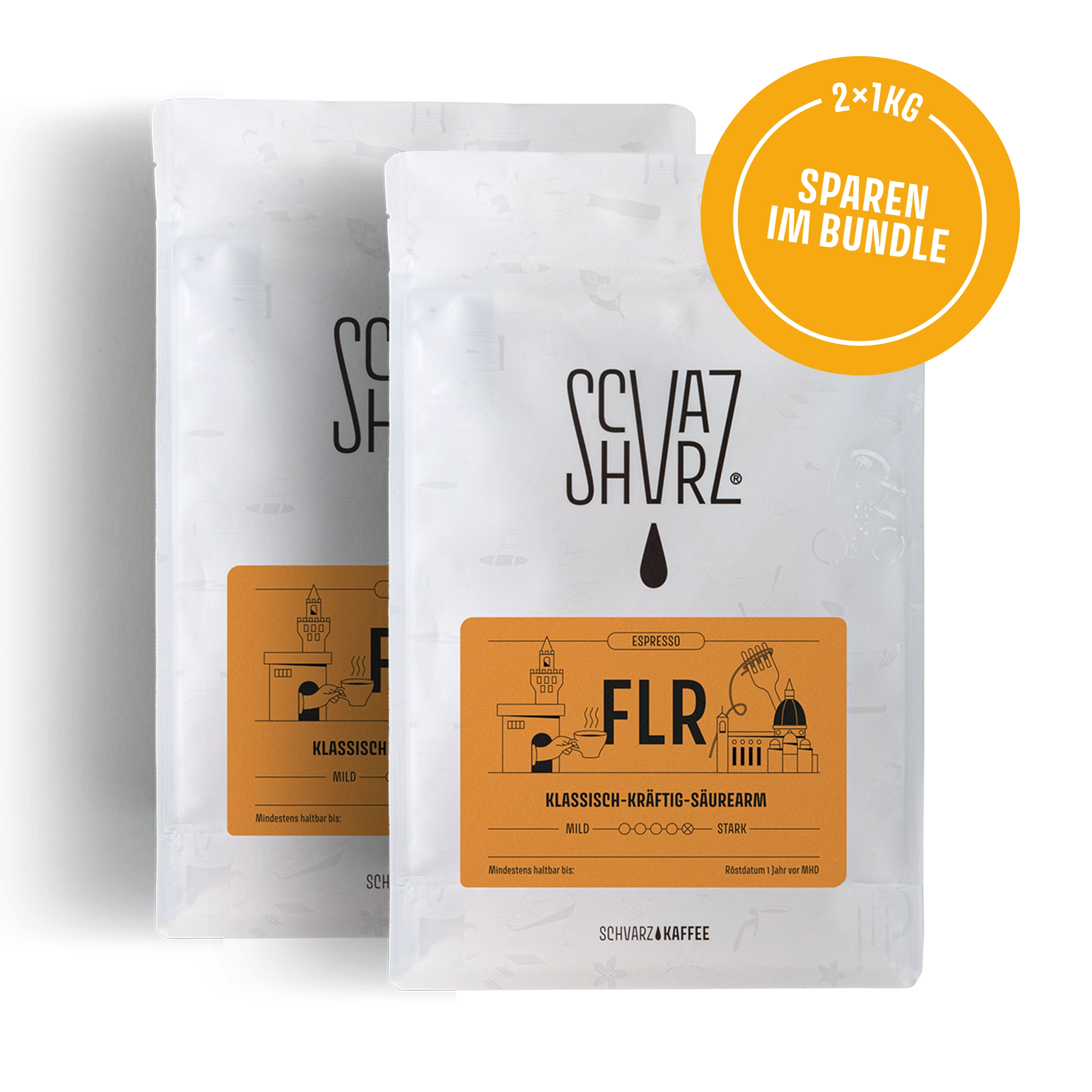 Schvarz FLR 70/30 Espresso Bohnen 1 kg schokoladig