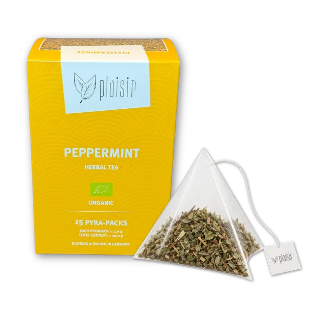 Plaisir Bio Pfefferminze Tee Pyra Pack koffeinfrei