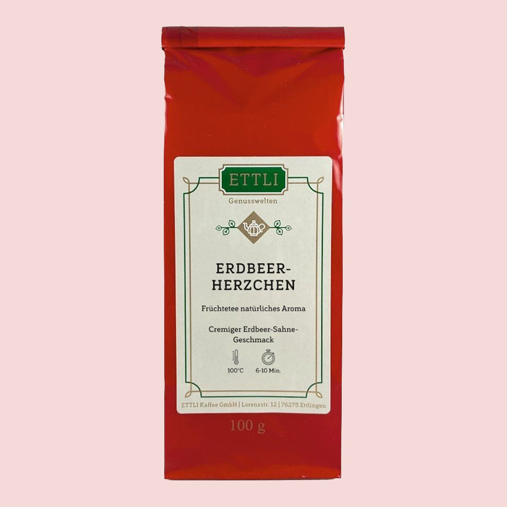 ETTLI Erdbeer-Herzchen Früchtetee 100 g Erdbeere-Sahne
