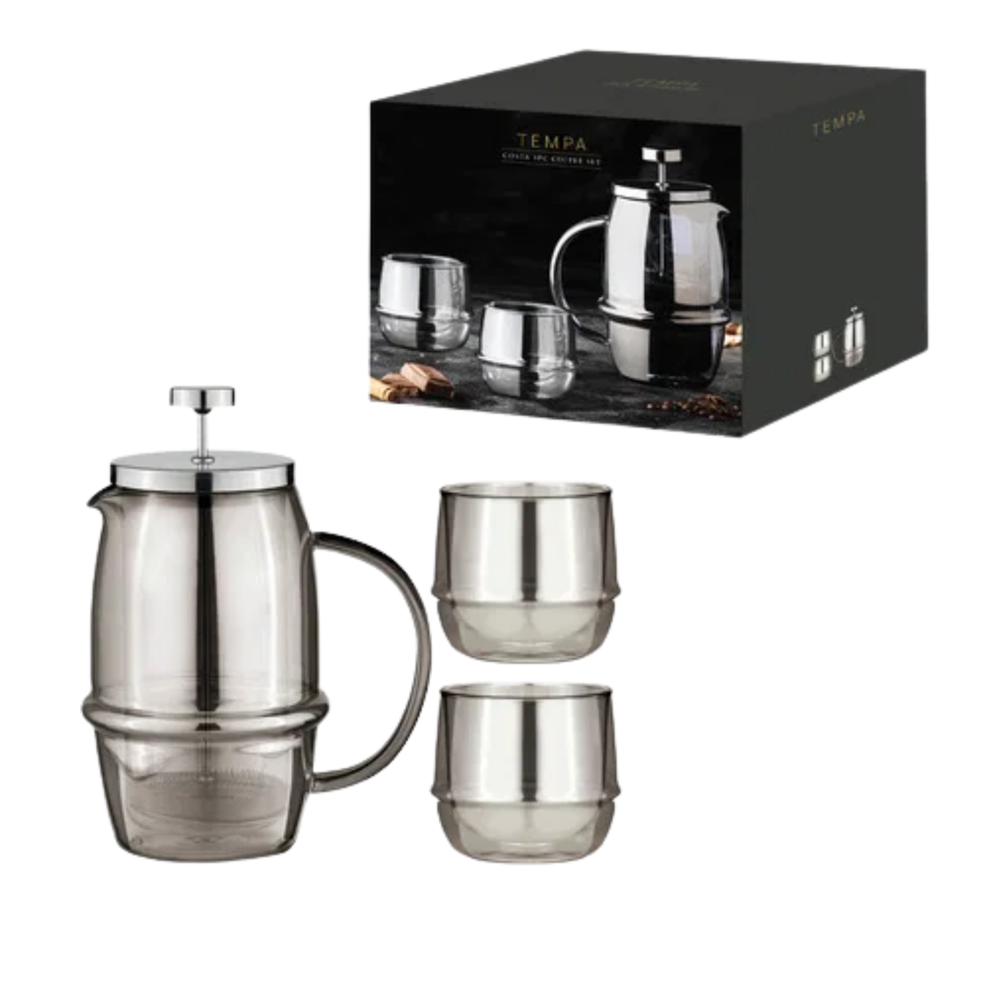 Ladelle Tempa Costa French Press Set Opal mit 2 Gläsern