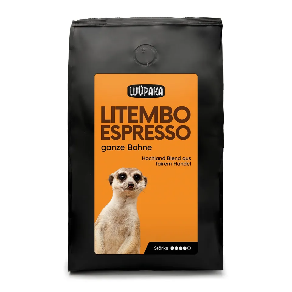 WÜPAKA Litembo Espresso ganze Bohnen 500g Arabica