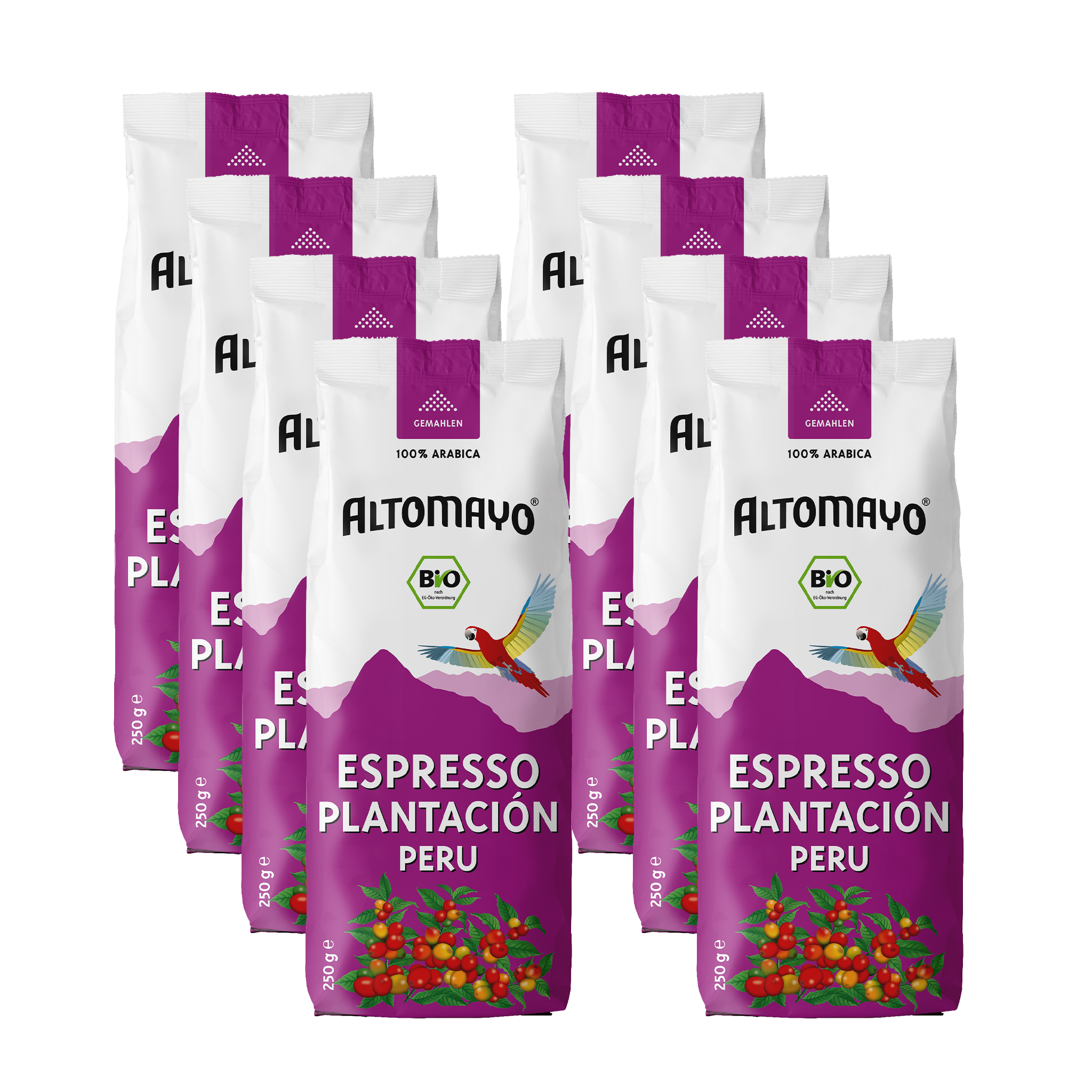 Altomayo Bio-Espresso Plantación Espresso gemahlen 8 x 250 g
