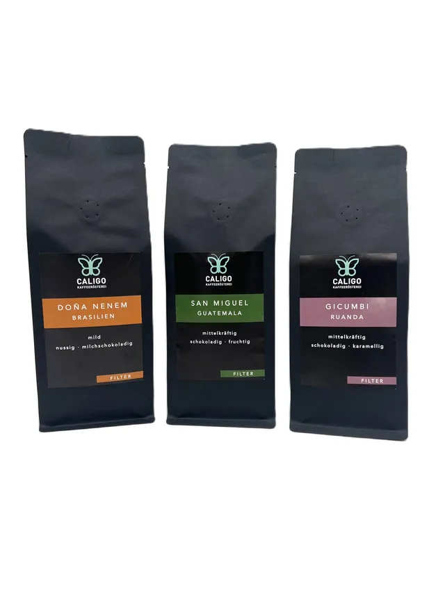 Caligo Probier-Set Kaffee 3x250g Dona Nenem San Miguel