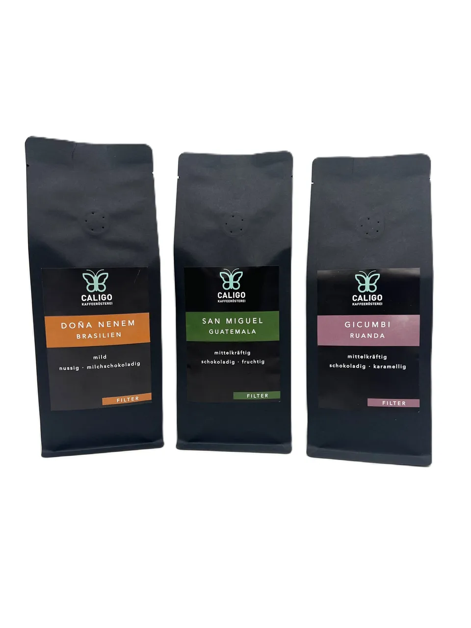 Caligo Probier-Set Kaffee 3x250g Dona Nenem San Miguel