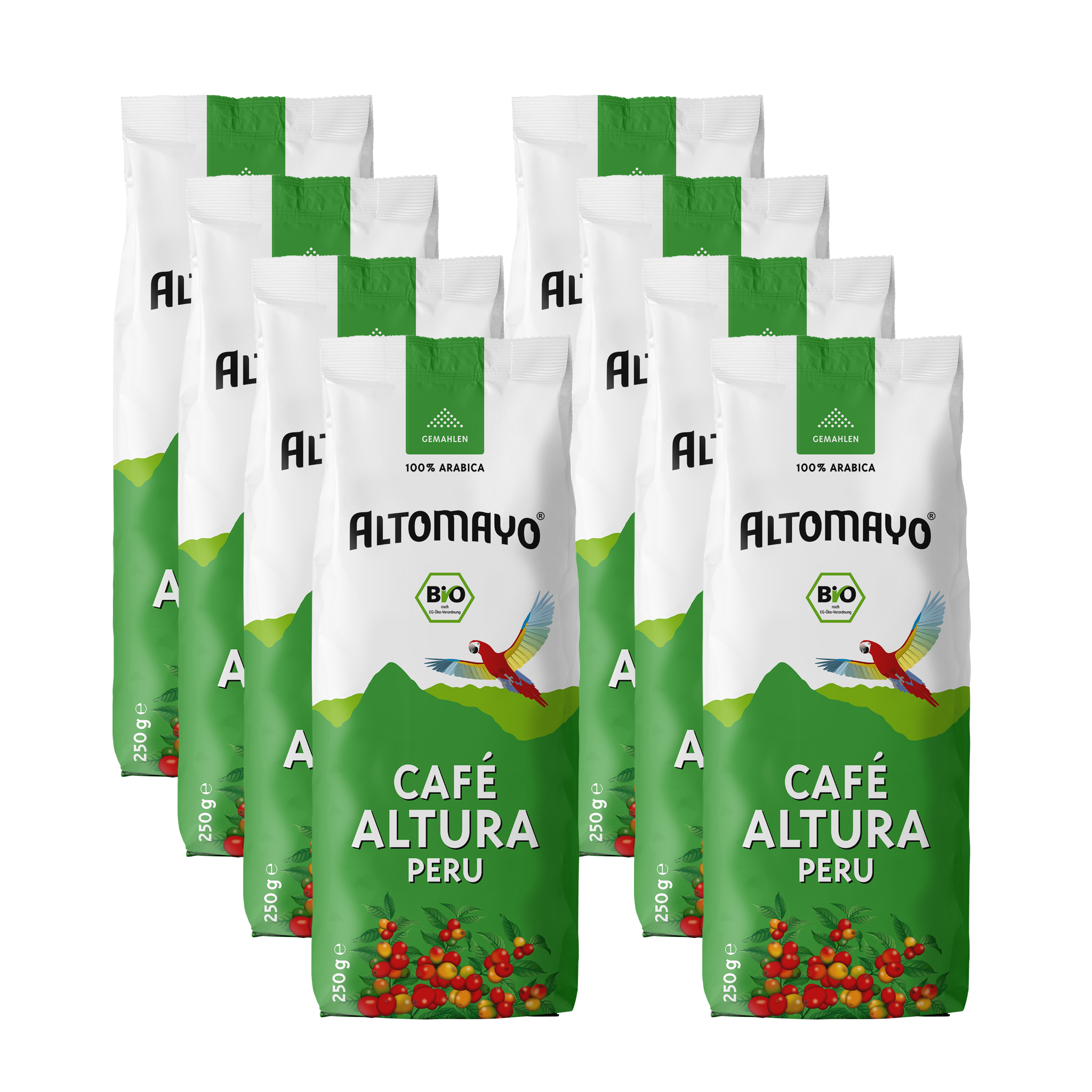 Altomayo Bio-Kaffee Café Altura gemahlen 8x250g mild Peru