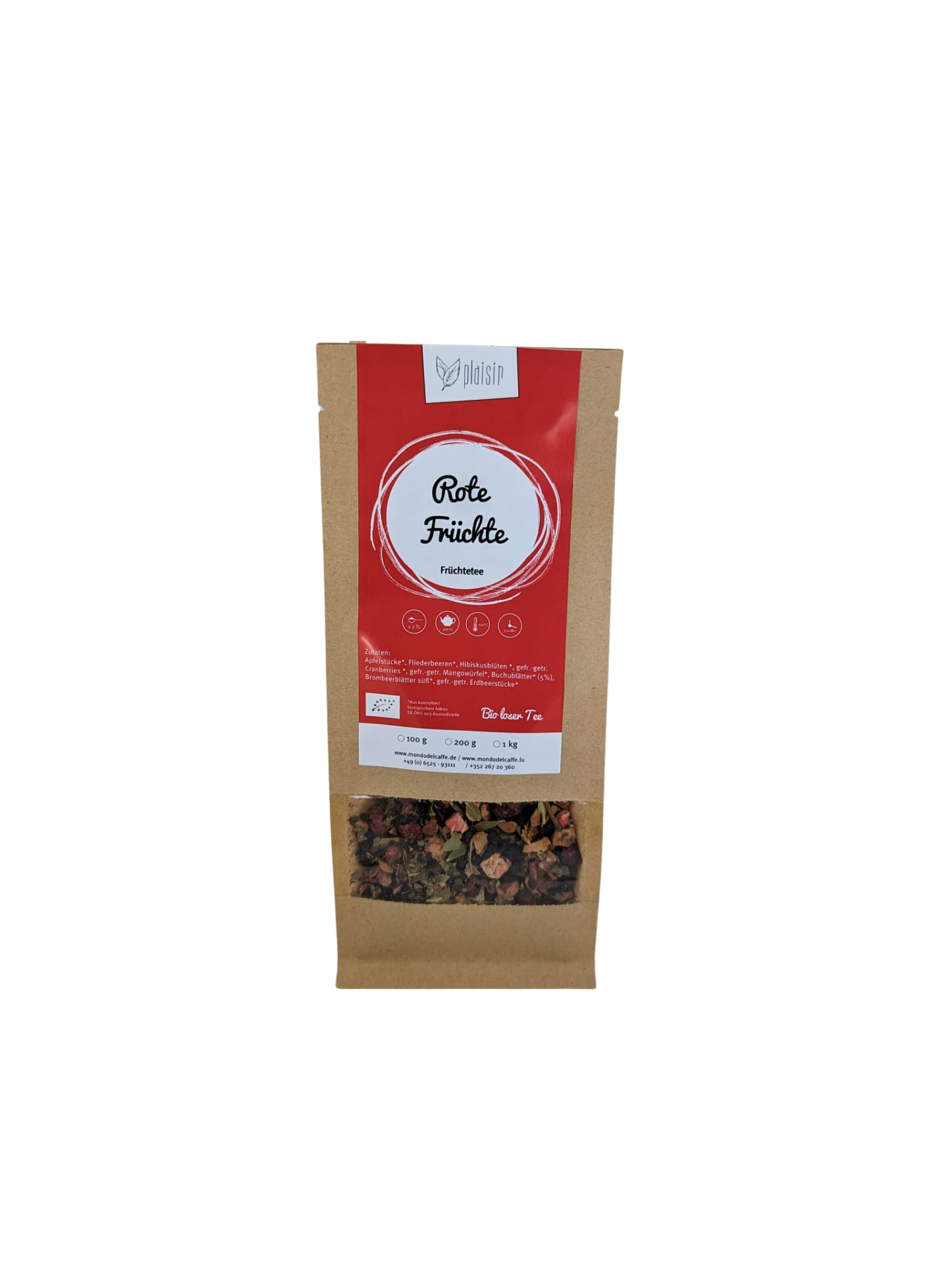 Plaisir Rote Früchte Bio Früchtetee lose 100g