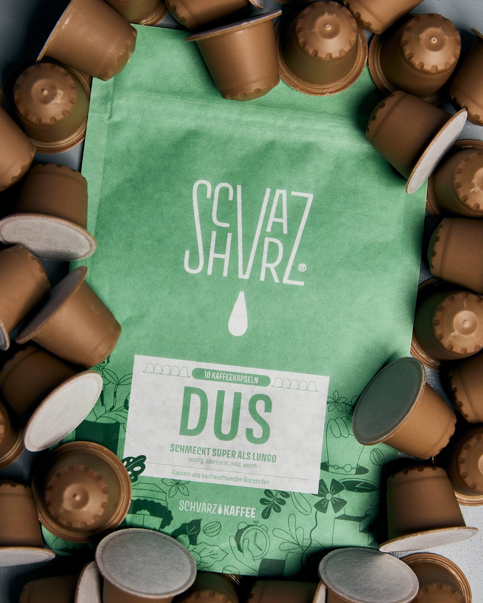 Schvarz DUS Lungo Kapseln 10 Kapseln dunkel schokoladig