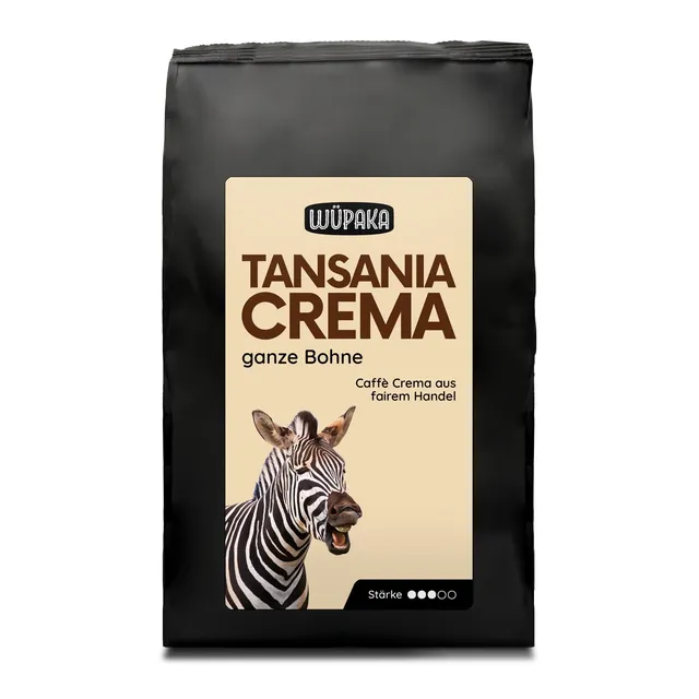 WÜPAKA Tansania Crema Kaffee ganze Bohne 500g mild