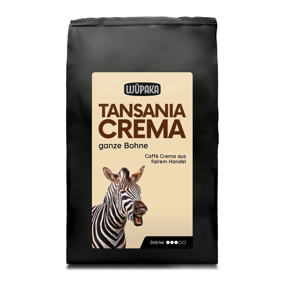 WÜPAKA Tansania Crema Kaffee ganze Bohne 500g mild