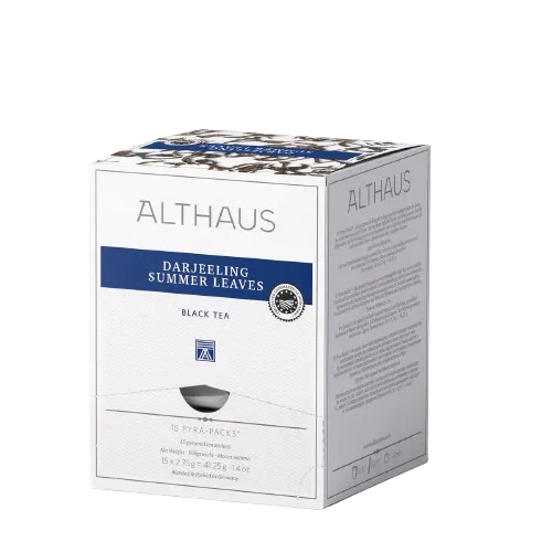 Althaus Darjeeling Summer Leaves Schwarztee 15 Pyra Packs
