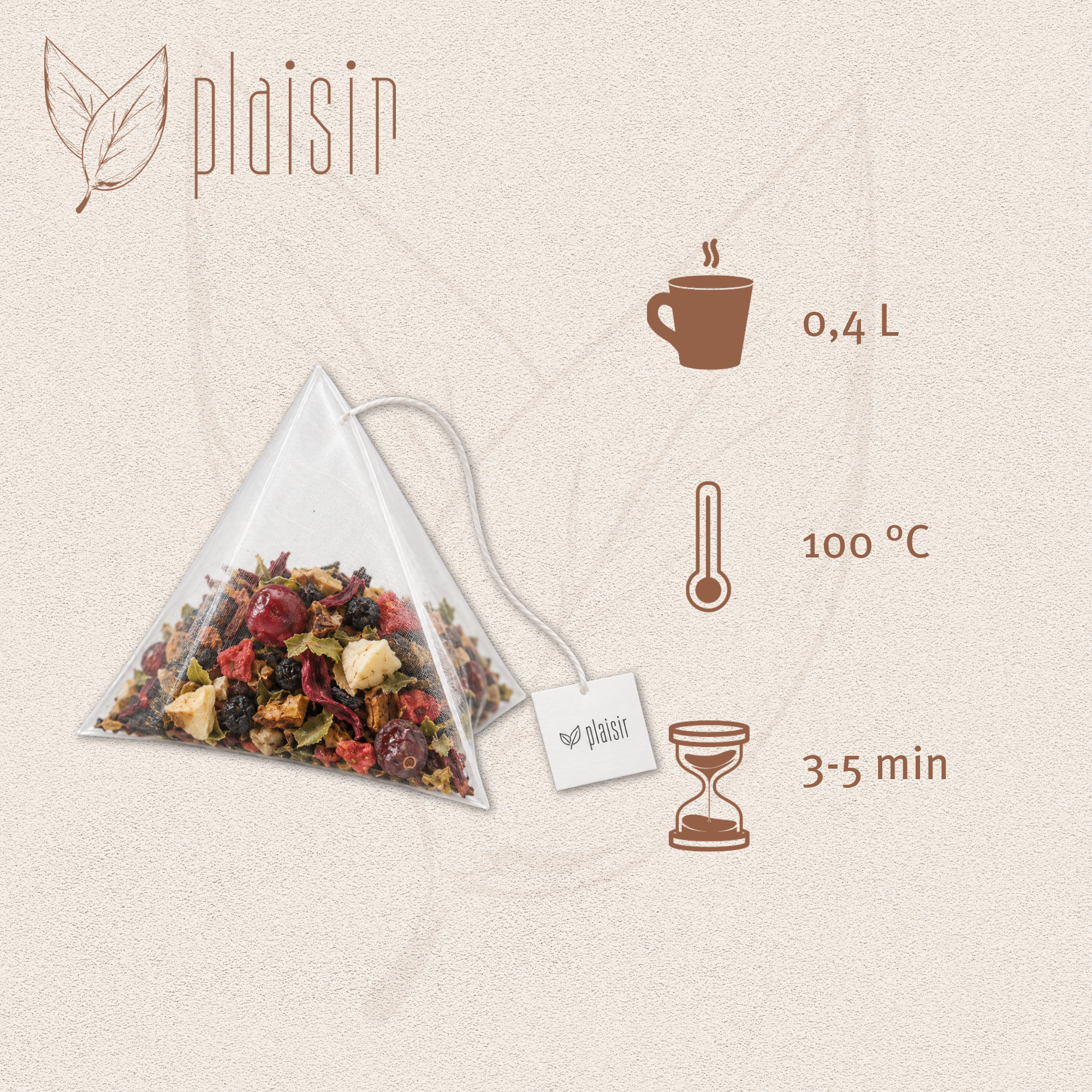 Plaisir Bio Rote Früchte Früchtetee Pyra Pack koffeinfrei