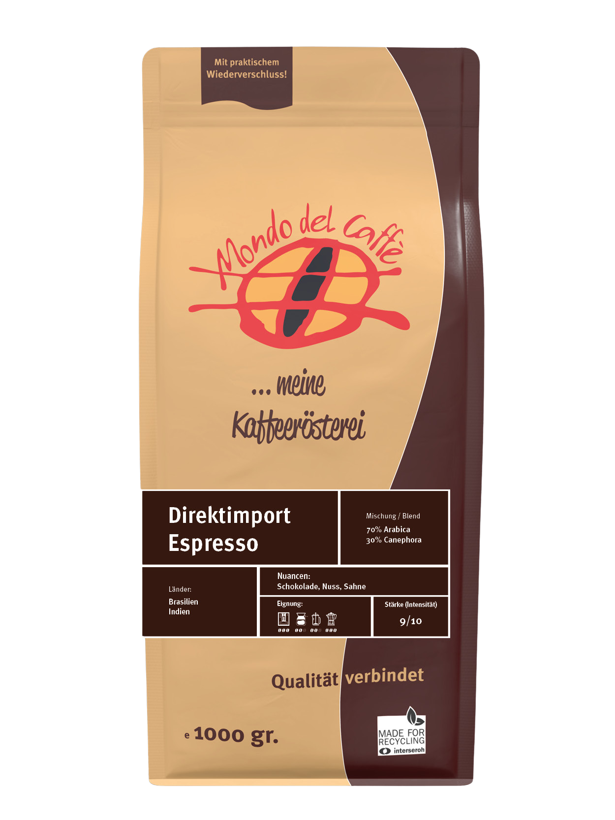 Mondo del Caffè Direktimport Espresso Bohnen 350 g