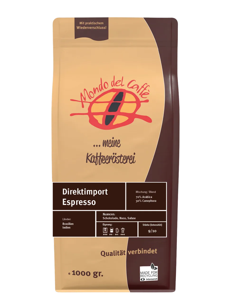 Mondo del Caffè Direktimport Espresso Bohnen 350 g