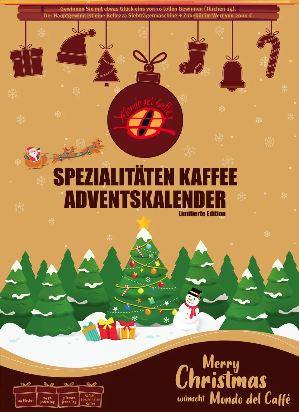 Mondo del Caffè Geschenkideen Adventskalender 2026 Kaffee 24x24g