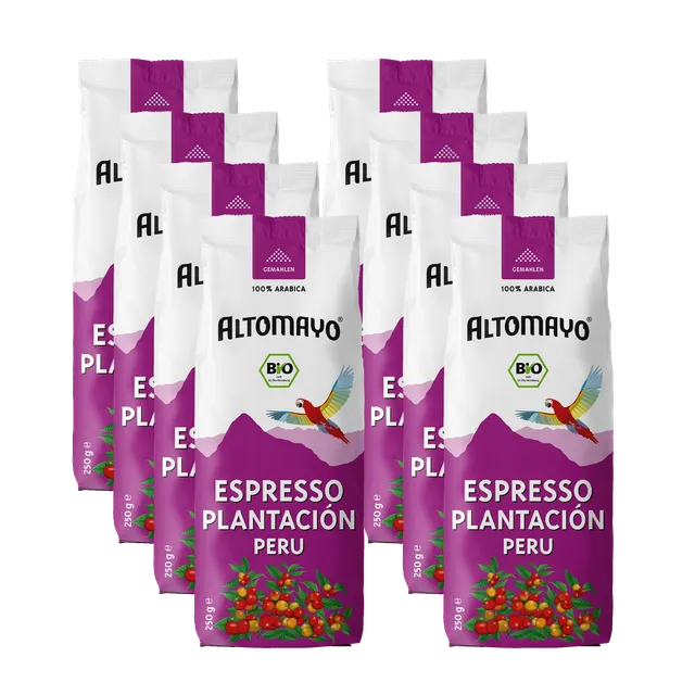 Altomayo Bio-Espresso Plantación Espresso gemahlen 8 x 250 g