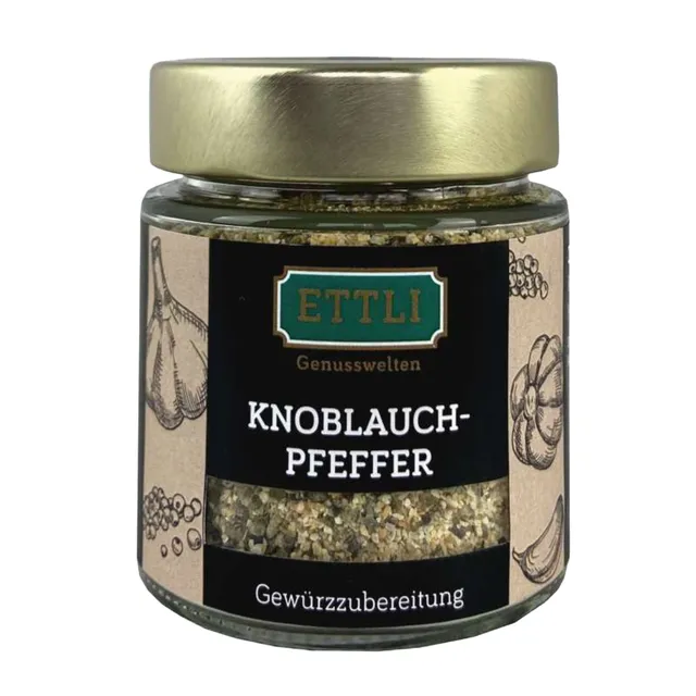 ETTLI Knoblauchpfeffer Gewürzmischung 90 g im Glas würzig