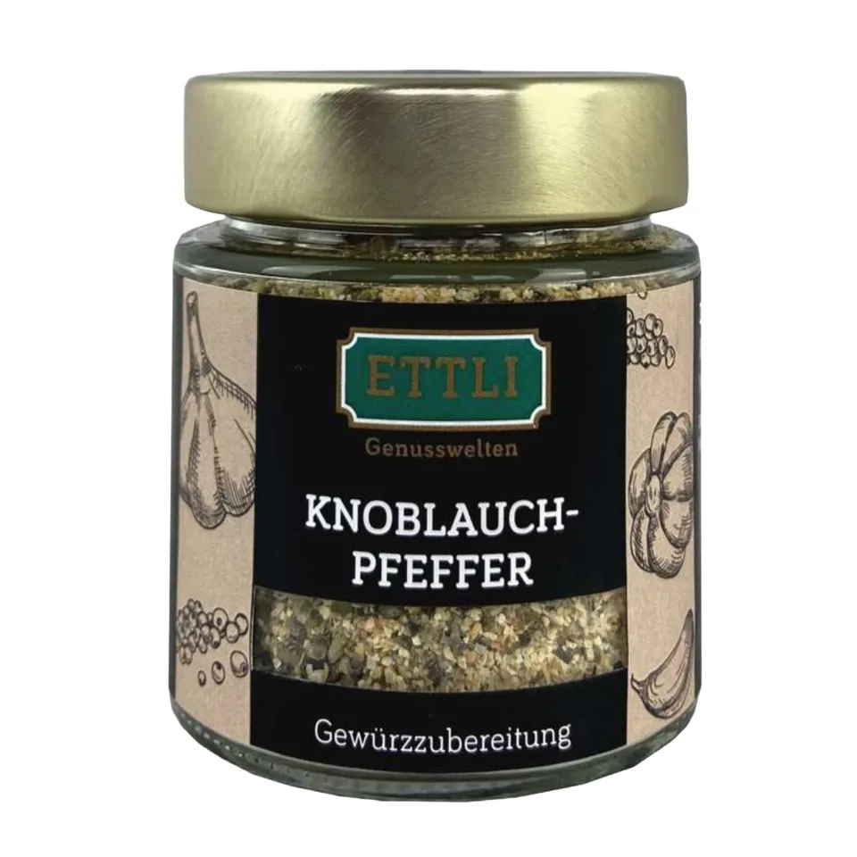 ETTLI Knoblauchpfeffer Gewürzmischung 90 g im Glas würzig