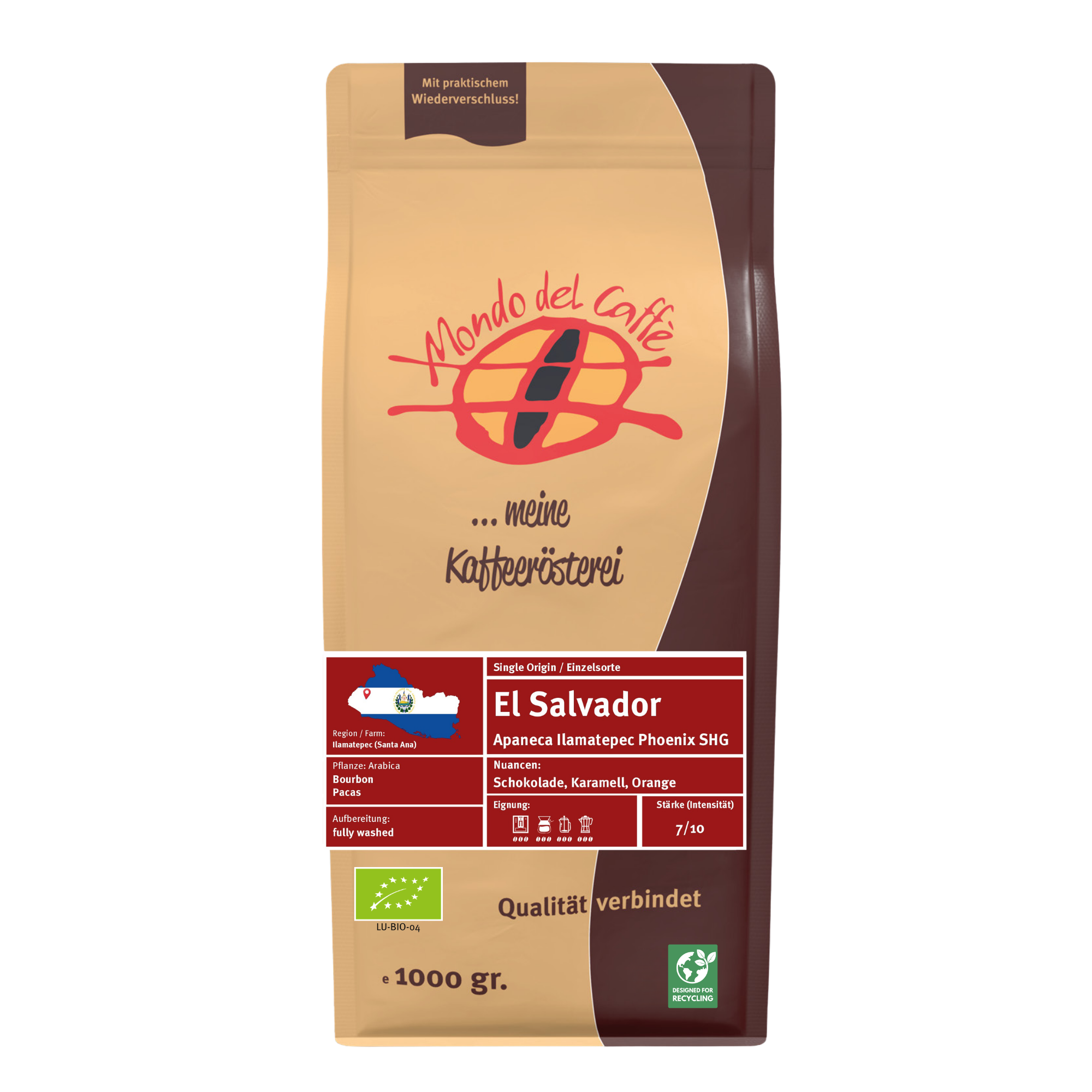Mondo del Caffè El Salvador Kaffee 1kg ganze Bohne