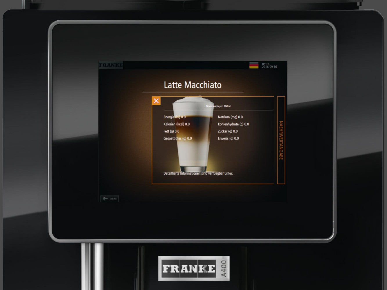 Franke A400 MS Kaffeevollautomat mit Kühlung