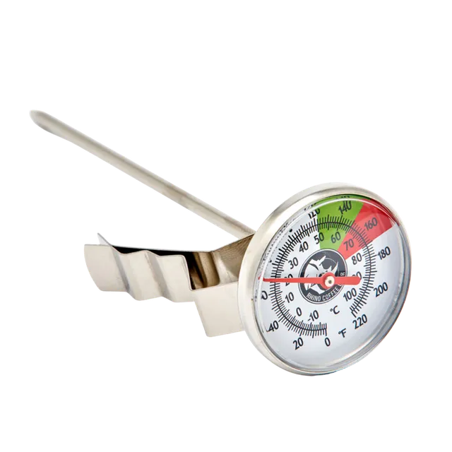 Rhino Coffee Gear Milchthermometer Edelstahl 13 cm mit Clip