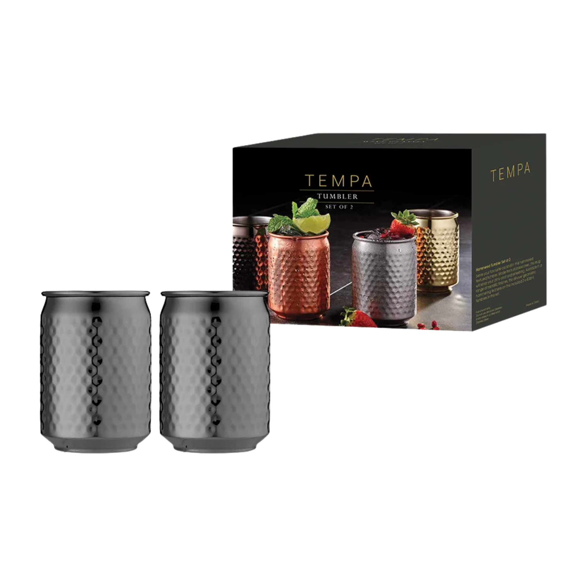 Spencer Hammered Tumbler Edelstahl 400 ml 2er-Set Gold