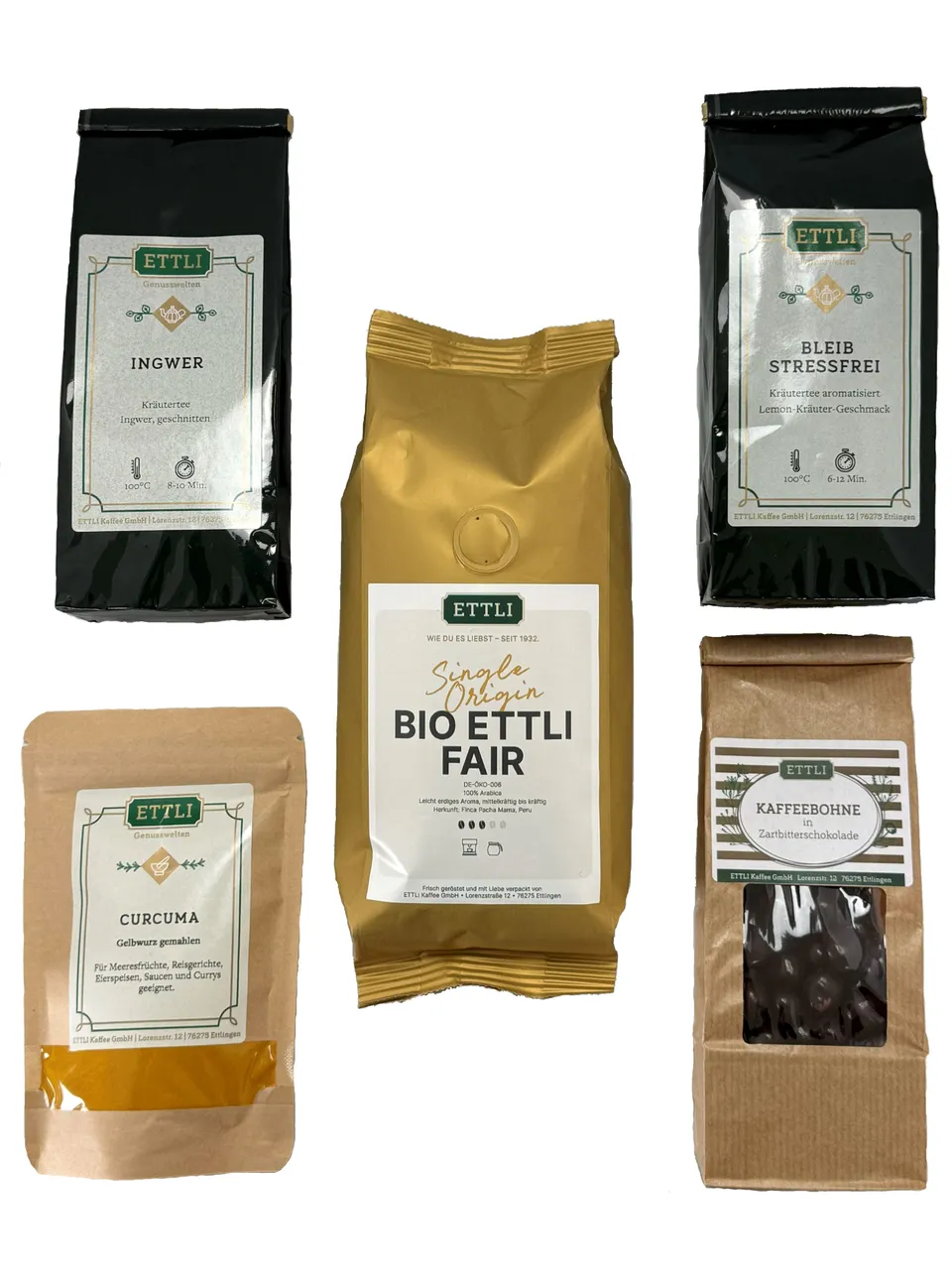 ETTLI Bleib gesund Paket Kaffee Tee Set Kurkuma