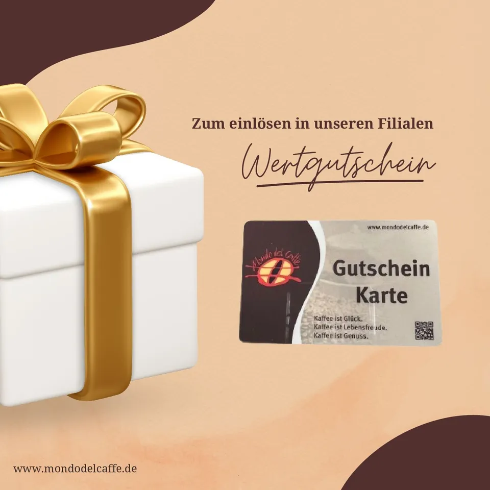 Mondo del Caffè Wertgutscheinkarte 5 Euro Geschenk