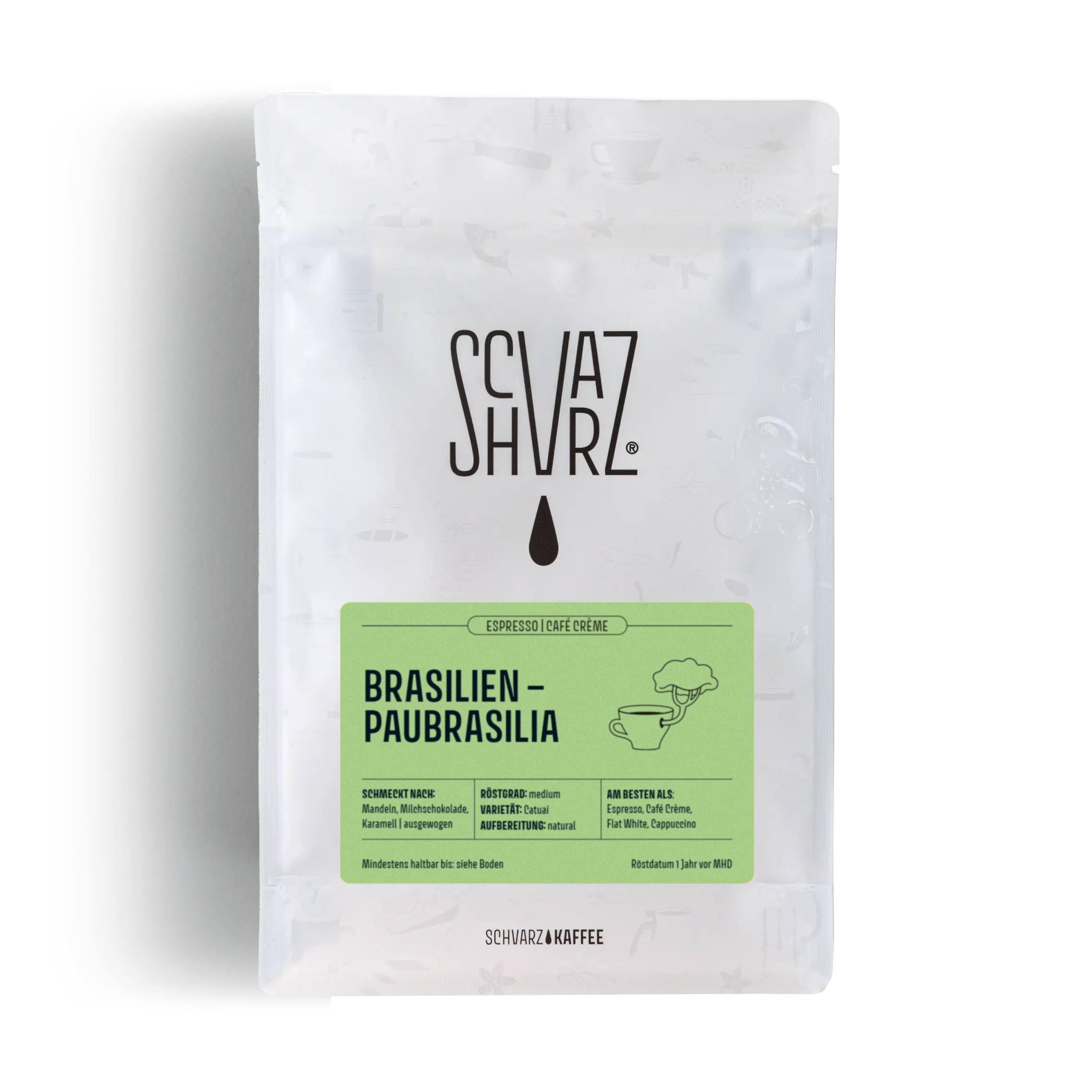 Schvarz FILTER Paubrasilia Filterkaffee 350 g ganze Bohne nussig