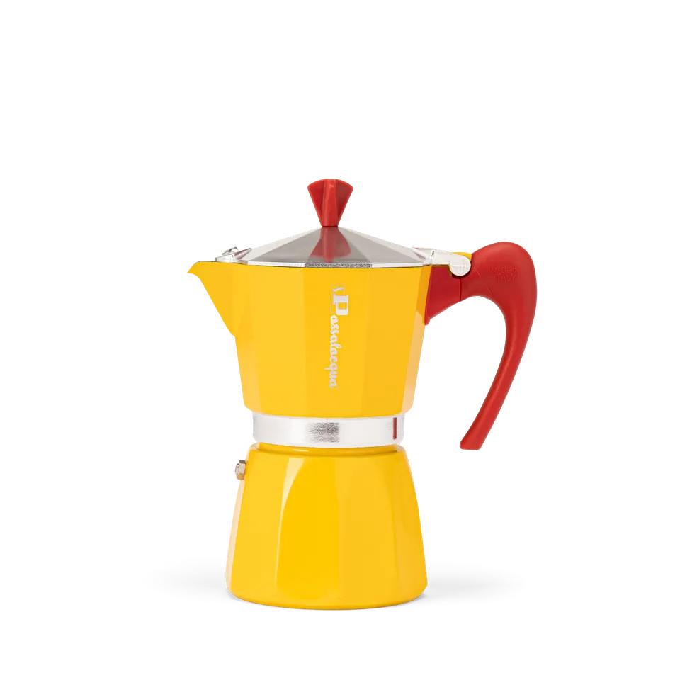 Passalacqua Moka Kanne 3 Tassen gelb Herd Espressokanne